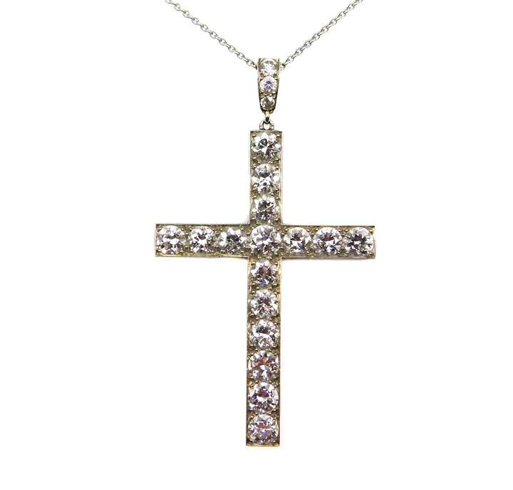 French diamond cross pendant